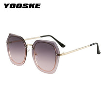 Load image into Gallery viewer, YOOSKE Rimless Square Women&#39;s Sunglasses Classic Retro Gradient Big Frame Rivet Sun Glasses  Brand Female Eyeglasses UV400