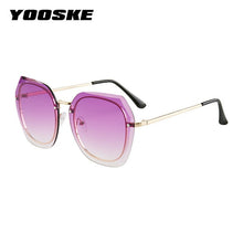 Load image into Gallery viewer, YOOSKE Rimless Square Women&#39;s Sunglasses Classic Retro Gradient Big Frame Rivet Sun Glasses  Brand Female Eyeglasses UV400