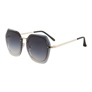 YOOSKE Rimless Square Women's Sunglasses Classic Retro Gradient Big Frame Rivet Sun Glasses  Brand Female Eyeglasses UV400
