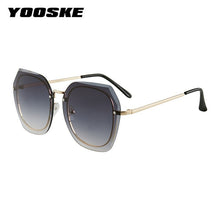 Load image into Gallery viewer, YOOSKE Rimless Square Women&#39;s Sunglasses Classic Retro Gradient Big Frame Rivet Sun Glasses  Brand Female Eyeglasses UV400