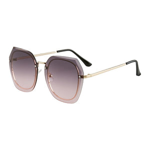 YOOSKE Rimless Square Women's Sunglasses Classic Retro Gradient Big Frame Rivet Sun Glasses  Brand Female Eyeglasses UV400