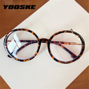 YOOSKE Round Computer Glasses Frames Women Men Anti Blue Light Eyeglasses Oversized Transparent Eyeglass Retro Optical Frame