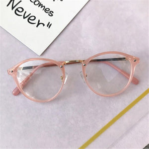 Round Glasses Frames Men Women Vintage Transparent Optical Eyeglasses Frames Black Pink Clear Lens Spectacles Eyewear