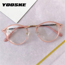 Load image into Gallery viewer, Round Glasses Frames Men Women Vintage Transparent Optical Eyeglasses Frames Black Pink Clear Lens Spectacles Eyewear