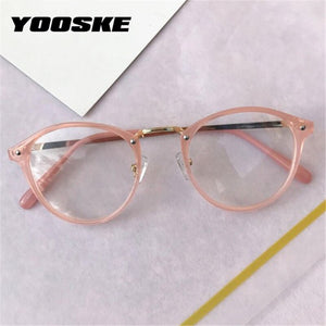 Round Glasses Frames Men Women Vintage Transparent Optical Eyeglasses Frames Black Pink Clear Lens Spectacles Eyewear