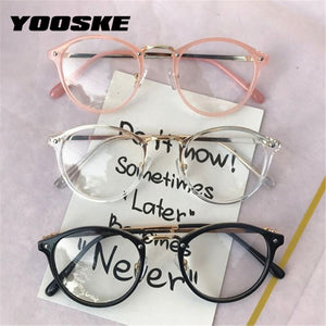 Round Glasses Frames Men Women Vintage Transparent Optical Eyeglasses Frames Black Pink Clear Lens Spectacles Eyewear