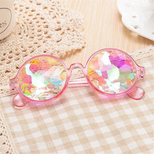 Load image into Gallery viewer, YOOSKE Round Kaleidoscope Glasses Women Retro rave festival Colorful Party holographic Sunglasses Catwalk Show Holograp Glasses
