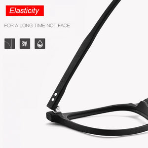 YOOSKE TR90 Myopia Spectacle Frame Men Ultralight Retro Big Frame Imitation Wood Grain Glasses Frame Casual Eyeglasses