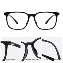 Load image into Gallery viewer, YOOSKE TR90 Myopia Spectacle Frame Men Ultralight Retro Big Frame Imitation Wood Grain Glasses Frame Casual Eyeglasses