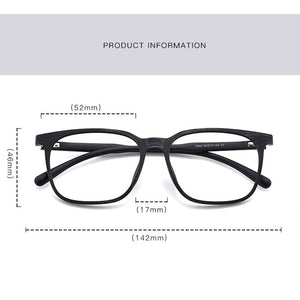 YOOSKE TR90 Myopia Spectacle Frame Men Ultralight Retro Big Frame Imitation Wood Grain Glasses Frame Casual Eyeglasses