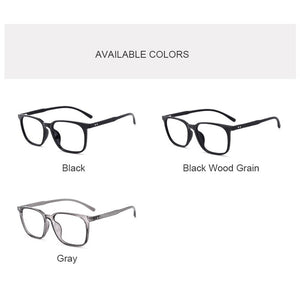 YOOSKE TR90 Myopia Spectacle Frame Men Ultralight Retro Big Frame Imitation Wood Grain Glasses Frame Casual Eyeglasses
