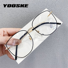 Load image into Gallery viewer, Transparent Eyeglasses Frames for Women Computer Blue Light Glasses Frame Ladies Irregular Curved Legs Metal Spectacles