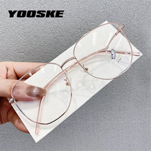 Load image into Gallery viewer, Transparent Eyeglasses Frames for Women Computer Blue Light Glasses Frame Ladies Irregular Curved Legs Metal Spectacles
