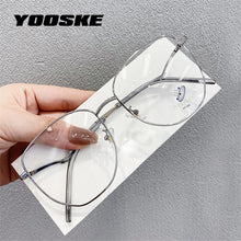 Load image into Gallery viewer, Transparent Eyeglasses Frames for Women Computer Blue Light Glasses Frame Ladies Irregular Curved Legs Metal Spectacles