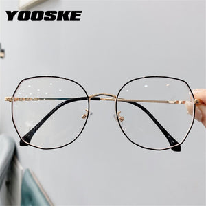 Transparent Glasses Frames Women Retro Oversized Optical  Eyeglasses Female Fashion Irregular Metal Myopia Frame