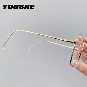 Transparent Glasses Frames Women Retro Oversized Optical  Eyeglasses Female Fashion Irregular Metal Myopia Frame