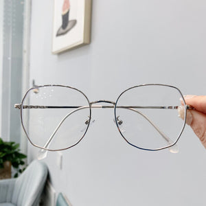 Transparent Glasses Frames Women Retro Oversized Optical  Eyeglasses Female Fashion Irregular Metal Myopia Frame