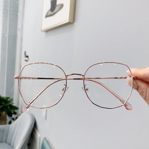 Transparent Glasses Frames Women Retro Oversized Optical  Eyeglasses Female Fashion Irregular Metal Myopia Frame