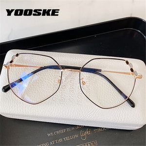 Transparent Optical Glasses Women Elegant Irregular Eyeglasses Frames Ladies Luxury Metal Spectacles Frame