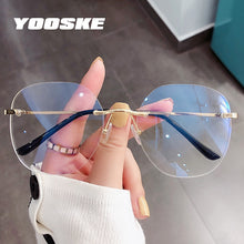 Load image into Gallery viewer, Transparent Rimless Eyeglasses Frames for Women Blue Llight Blocking Glasses Men Computer Optical Frame