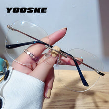 Load image into Gallery viewer, Transparent Rimless Eyeglasses Frames for Women Blue Llight Blocking Glasses Men Computer Optical Frame