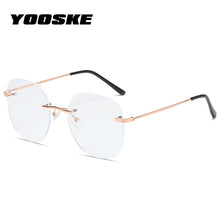 Load image into Gallery viewer, Transparent Rimless Eyeglasses Frames for Women Blue Llight Blocking Glasses Men Computer Optical Frame