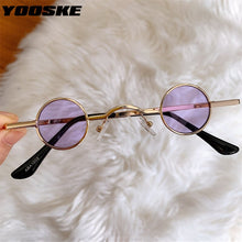 Carica l'immagine nel visualizzatore di Gallery, YOOSKE Trendy Round Sunglasses Men Vintage Small Sun Glasses Women's Red Black Mirror Hip hop Style Eyewear UV400