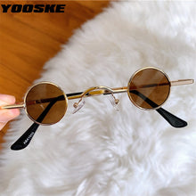 Carica l'immagine nel visualizzatore di Gallery, YOOSKE Trendy Round Sunglasses Men Vintage Small Sun Glasses Women's Red Black Mirror Hip hop Style Eyewear UV400