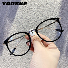 Load image into Gallery viewer, YOOSKE Vintage Oversized Glasses Frame Women Men Round Eyeglasses Metal Frames Computer Gaming Optical Spectacles Black Glass