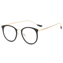 Load image into Gallery viewer, YOOSKE Vintage Oversized Glasses Frame Women Men Round Eyeglasses Metal Frames Computer Gaming Optical Spectacles Black Glass