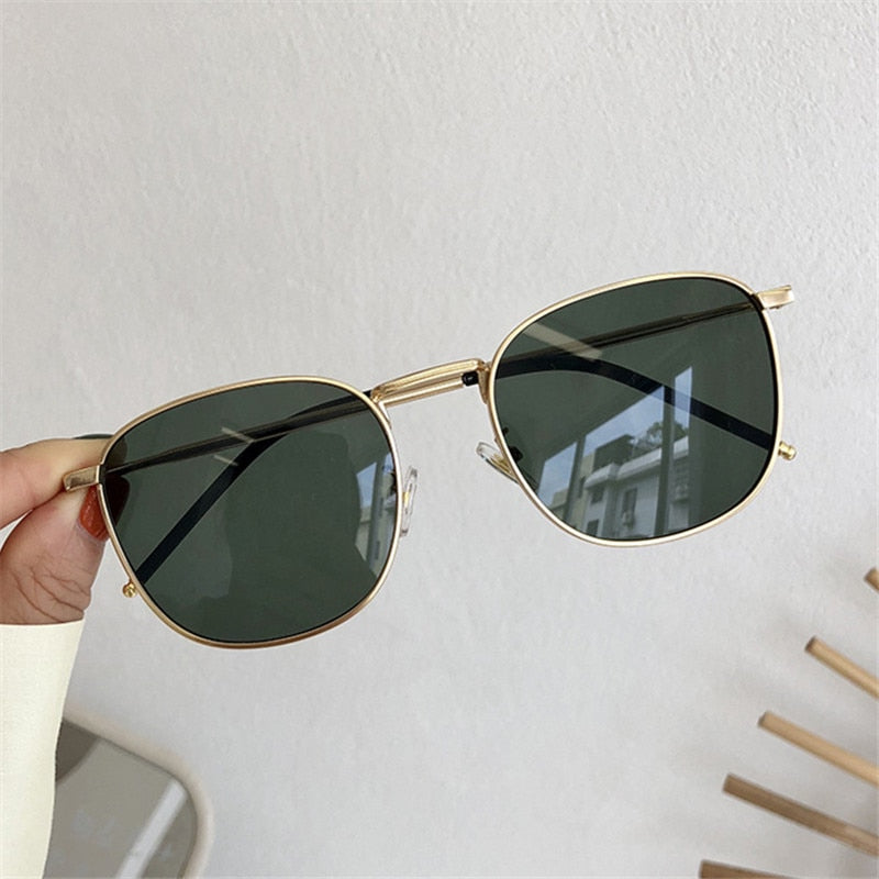 YOOSKE Vintage Sunglasses Women Men Retro Driving Sun Glasses Female Male Shades Eyewear Brand Designer Metal Goggles