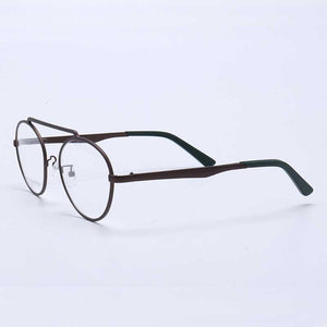 YOUTOP  Men's Round Eyeglasses Striped Stainless Steel eyewear Frame Women's Myopia Frame S7012