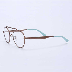 YOUTOP  Men's Round Eyeglasses Striped Stainless Steel eyewear Frame Women's Myopia Frame S7012