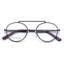 Carica l&#39;immagine nel visualizzatore di Gallery, YOUTOP  Men&#39;s Round Eyeglasses Striped Stainless Steel eyewear Frame Women&#39;s Myopia Frame S7012