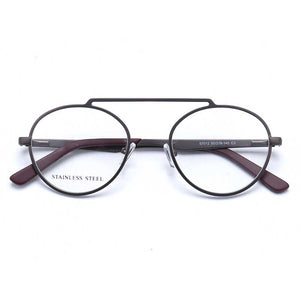 YOUTOP  Men's Round Eyeglasses Striped Stainless Steel eyewear Frame Women's Myopia Frame S7012