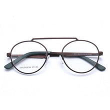 Carica l&#39;immagine nel visualizzatore di Gallery, YOUTOP  Men&#39;s Round Eyeglasses Striped Stainless Steel eyewear Frame Women&#39;s Myopia Frame S7012