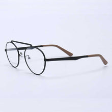 Carica l&#39;immagine nel visualizzatore di Gallery, YOUTOP  Men&#39;s Round Eyeglasses Striped Stainless Steel eyewear Frame Women&#39;s Myopia Frame S7012