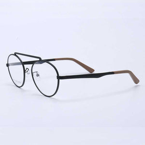 YOUTOP  Men's Round Eyeglasses Striped Stainless Steel eyewear Frame Women's Myopia Frame S7012