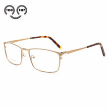 Carica l&#39;immagine nel visualizzatore di Gallery, YOUTOP Square Frame Men&#39;s Business Eyeglasses Male&#39;s Glasses Striped Stainless Steel eyewear 8009