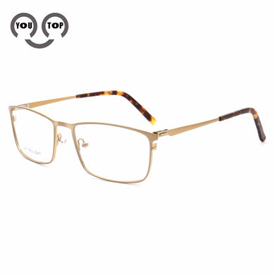 YOUTOP Square Frame Men's Business Eyeglasses Male's Glasses Striped Stainless Steel eyewear 8009
