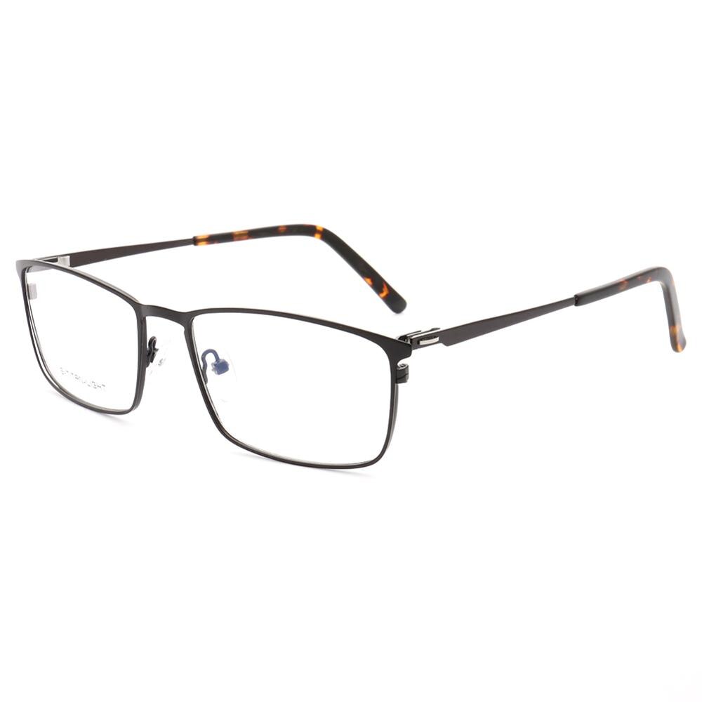 YOUTOP Square Frame Men's Business Eyeglasses Male's Glasses Striped Stainless Steel eyewear 8009