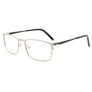 YOUTOP Square Frame Men's Business Eyeglasses Male's Glasses Striped Stainless Steel eyewear 8009