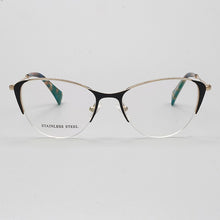 Carica l&#39;immagine nel visualizzatore di Gallery, YOUTOP Women Cat Eye Stainless Steel  Eyeglasses Optical Female Eyewear Prescription Glasses Frame S6822