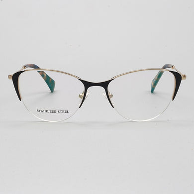 YOUTOP Women Cat Eye Stainless Steel  Eyeglasses Optical Female Eyewear Prescription Glasses Frame S6822