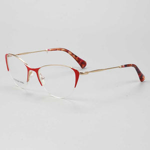 YOUTOP Women Cat Eye Stainless Steel  Eyeglasses Optical Female Eyewear Prescription Glasses Frame S6822
