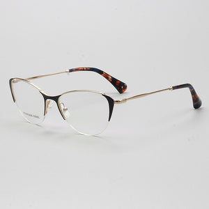 YOUTOP Women Cat Eye Stainless Steel  Eyeglasses Optical Female Eyewear Prescription Glasses Frame S6822