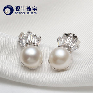 [YS] Pearl Stud Earrings 6.5-7mm With 925 Sterling Silver Pearl Jewelry for Women