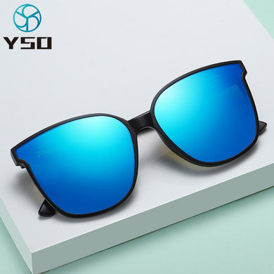 YSO  Brand Sunglasses For Men Women Car Driving Polarized UV Protection Glasses Men's Design Blue Sunglasses 653