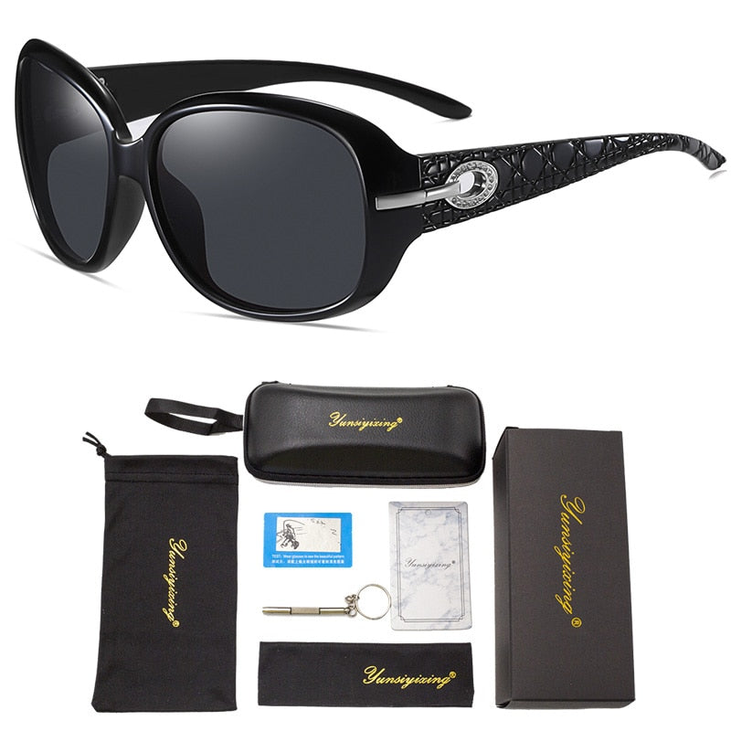 2022 New Sunglasses Female Polarized Sun glasses 2012 Diamond Fashion Classic Big Frame Glasses Women Vintage oculos de sol