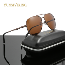 Load image into Gallery viewer, YSYX Vintage Polarized Lens Men's Sunglasses Brand Glasses   Classic Pilot Fishing Sun Glasses Anti Blue ray sun protective 6121